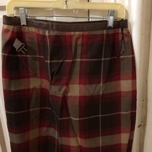 Jones New York Red Plaid Skirt